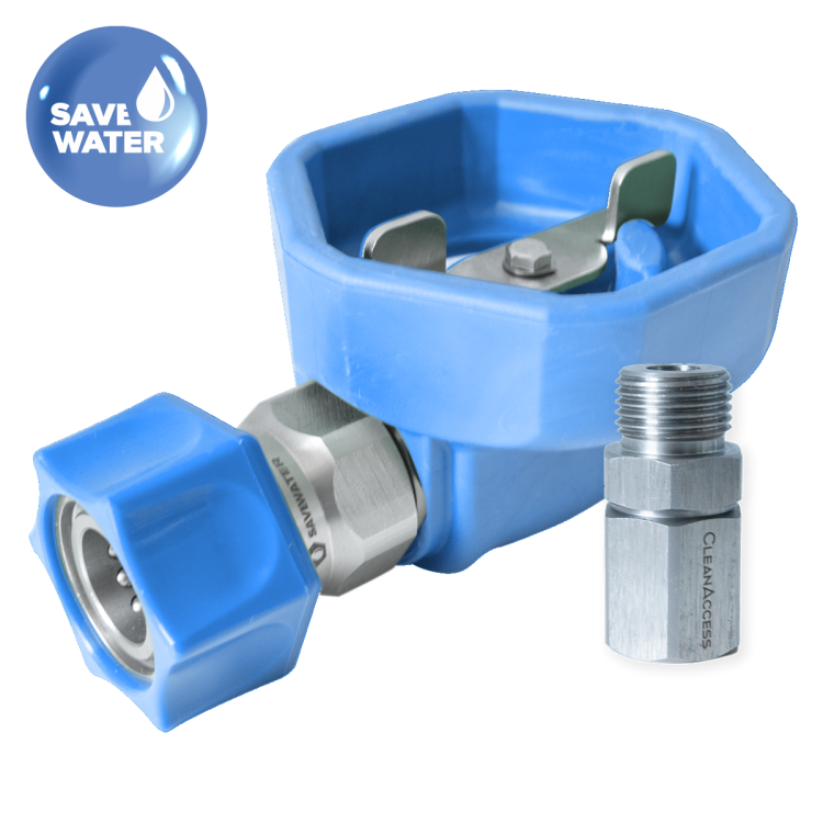 Zawór kulowy ULTRA HYGIENIC® ½’’ – osłona gumowa, niebieski – SAVE WATER