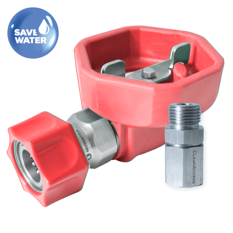 Zawór kulowy ULTRA HYGIENIC® ½’’ – osłona gumowa, czerwony – SAVE WATER