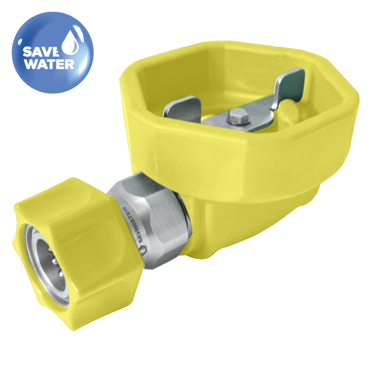 Zawór kulowy ULTRA HYGIENIC® ½’’ – osłona gumowa, złącze żeńskie, SAVE WATER, żółty