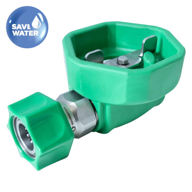 Zawór kulowy ULTRA HYGIENIC® ½’’ – osłona gumowa, złącze żeńskie, SAVE WATER, zielony